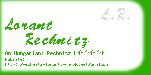 lorant rechnitz business card